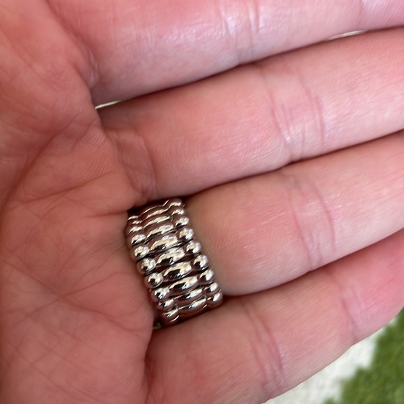 Vintage pink Swarovski rhinestone valentines Day heart ring stretch band - Picture 2 of 8